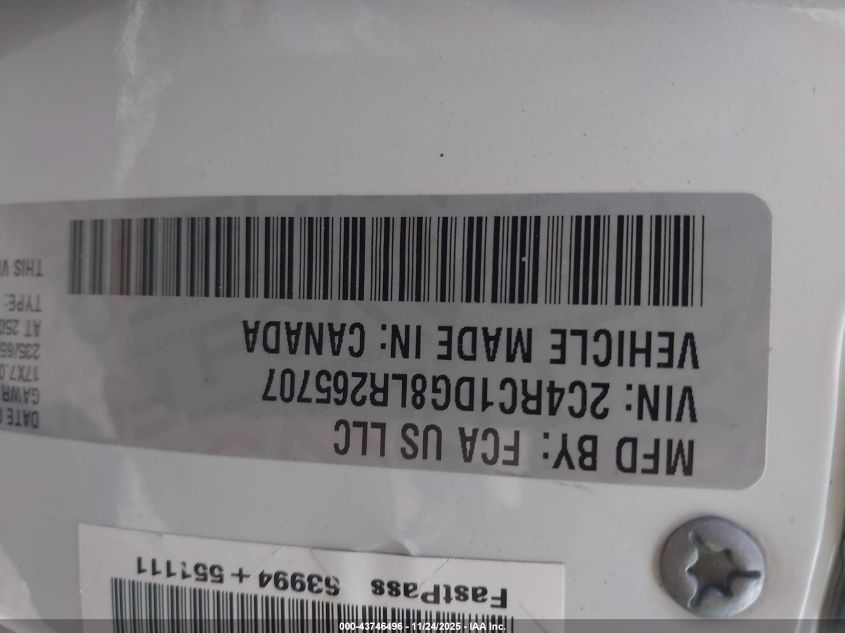 2020 Chrysler Voyager Lxi VIN: 2C4RC1DG8LR265707 Lot: 43746496