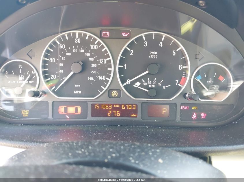 2003 BMW 330I VIN: WBAEV534X3KM26240 Lot: 43746587