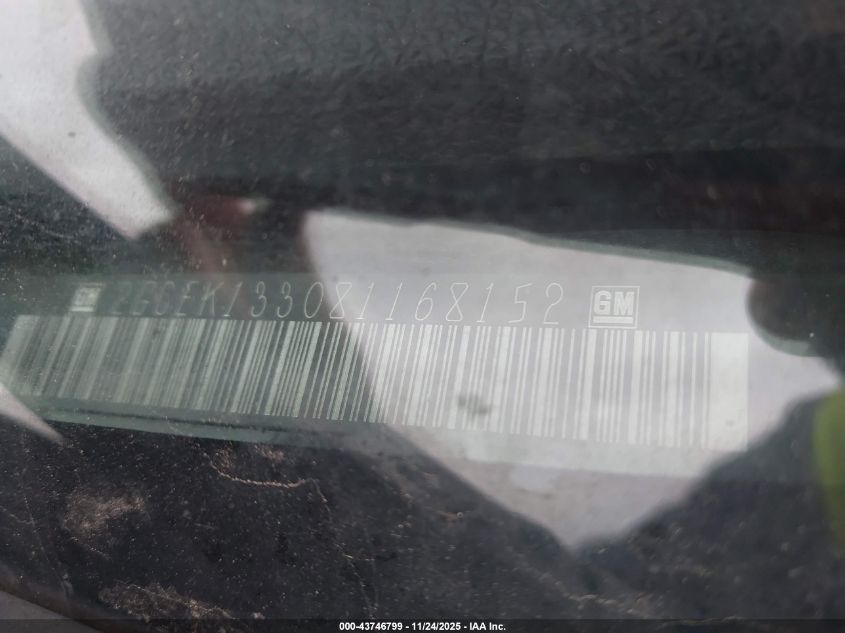 2008 Chevrolet Silverado 1500 Lt1/Lt2/Ltz/Work Truck VIN: 2GCEK133081168152 Lot: 43746799