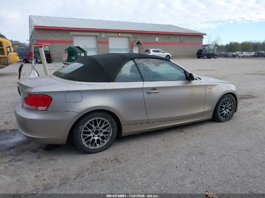 2008 BMW 128I VIN: WBAUL73558VE88420 Lot: 43746891
