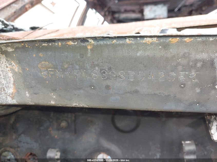 2008 Honda Pilot Se VIN: 5FNYF18368B042059 Lot: 43747099