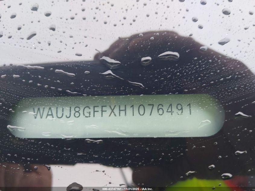 2017 Audi A3 2.0T Premium VIN: WAUJ8GFFXH1076491 Lot: 43747161