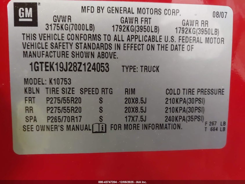 1GTEK19J28Z124053 2008 GMC SIERRA photo no. 9
