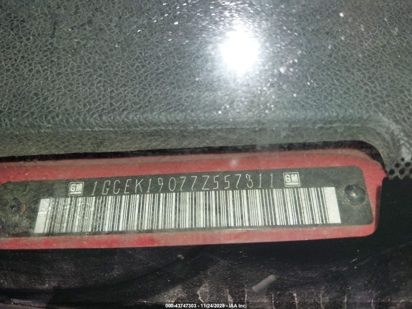 2007 Chevrolet Silverado 1500 Lt1 VIN: 1GCEK19077Z557311 Lot: 43747303
