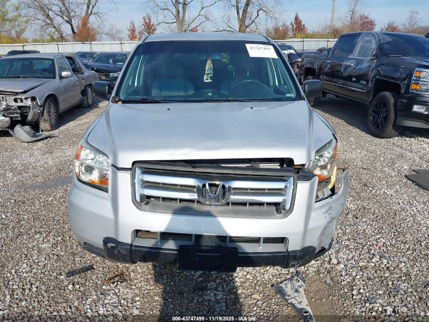 2006 Honda Pilot Lx VIN: 2HKYF18106H528380 Lot: 43747495