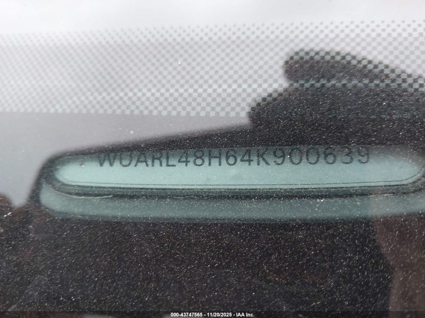 2004 Audi S4 VIN: WUARL48H64K900639 Lot: 43747565