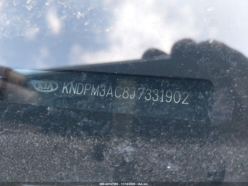 2018 Kia Sportage Lx VIN: KNDPM3AC8J7331902 Lot: 43747598