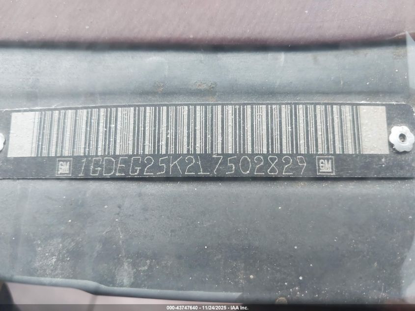 1990 GMC Rally Wagon / Van G2500 VIN: 1GDEG25K2L7502829 Lot: 43747640