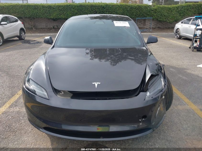 2025 Tesla Model 3 Long Range Rear-Wheel Drive/Standard VIN: 5YJ3E1EA6SF972339 Lot: 43747661