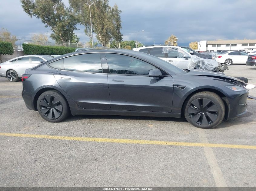 2025 Tesla Model 3 Long Range Rear-Wheel Drive/Standard VIN: 5YJ3E1EA6SF972339 Lot: 43747661