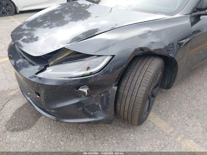 2025 Tesla Model 3 Long Range Rear-Wheel Drive/Standard VIN: 5YJ3E1EA6SF972339 Lot: 43747661