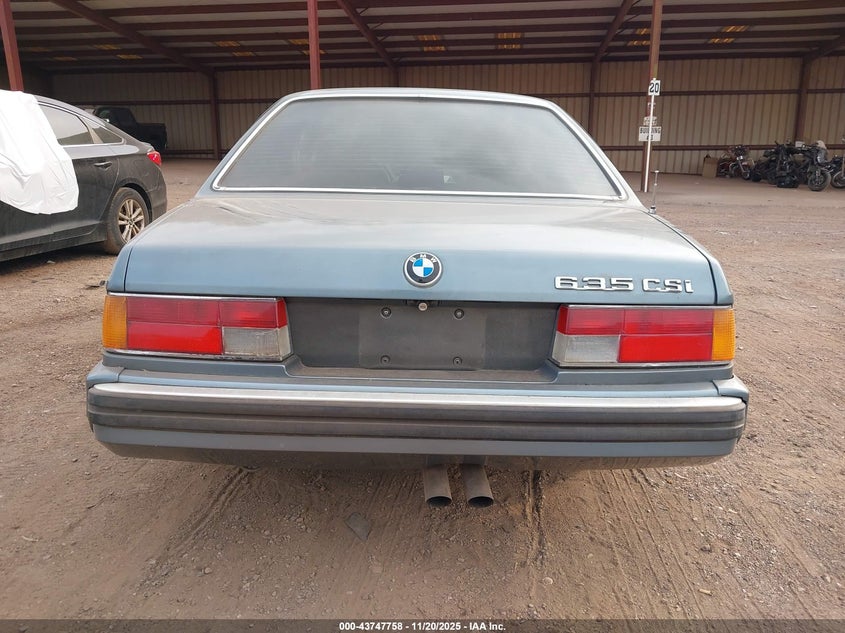 1989 BMW 635 Csi Automatic VIN: WBAEC8410K3268897 Lot: 43747758