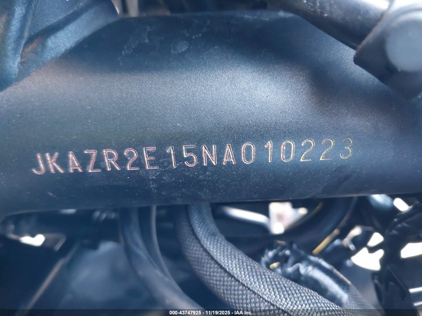 2022 Kawasaki Zr900 VIN: JKAZR2E15NA010223 Lot: 43747925