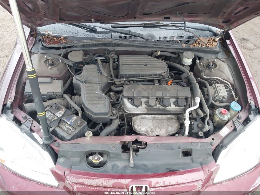 2002 Honda Civic Ex VIN: 2HGES26702H543574 Lot: 43748209