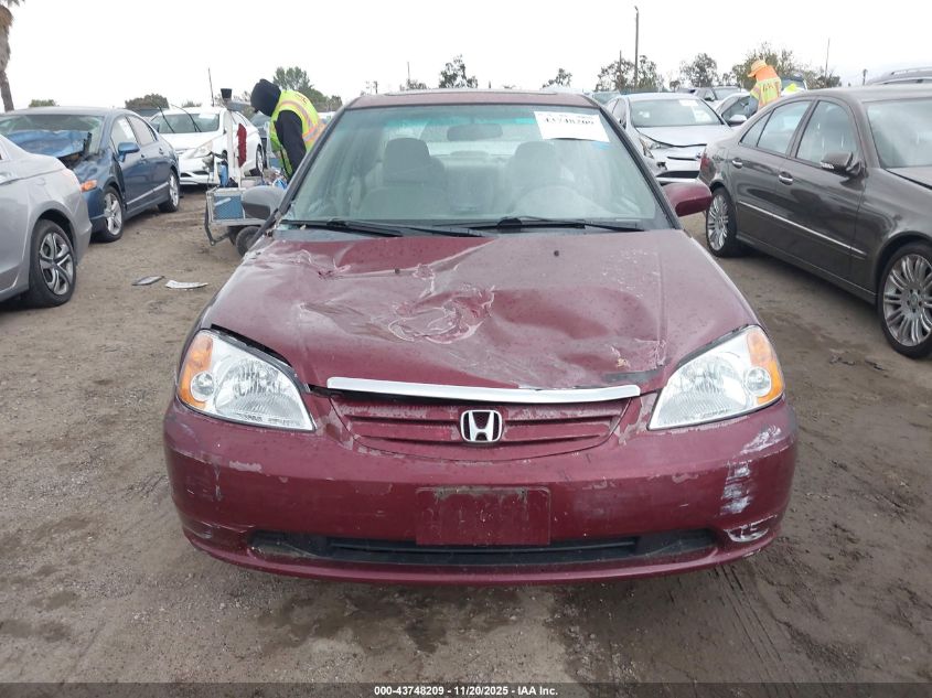 2002 Honda Civic Ex VIN: 2HGES26702H543574 Lot: 43748209