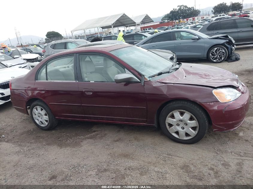 2002 Honda Civic Ex VIN: 2HGES26702H543574 Lot: 43748209