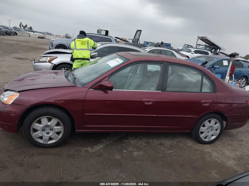 2002 Honda Civic Ex VIN: 2HGES26702H543574 Lot: 43748209