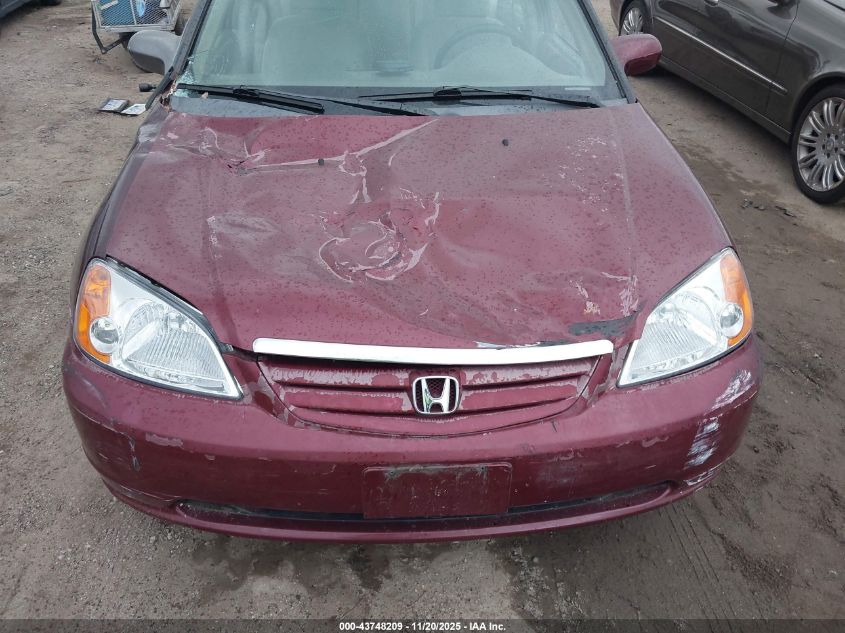 2002 Honda Civic Ex VIN: 2HGES26702H543574 Lot: 43748209