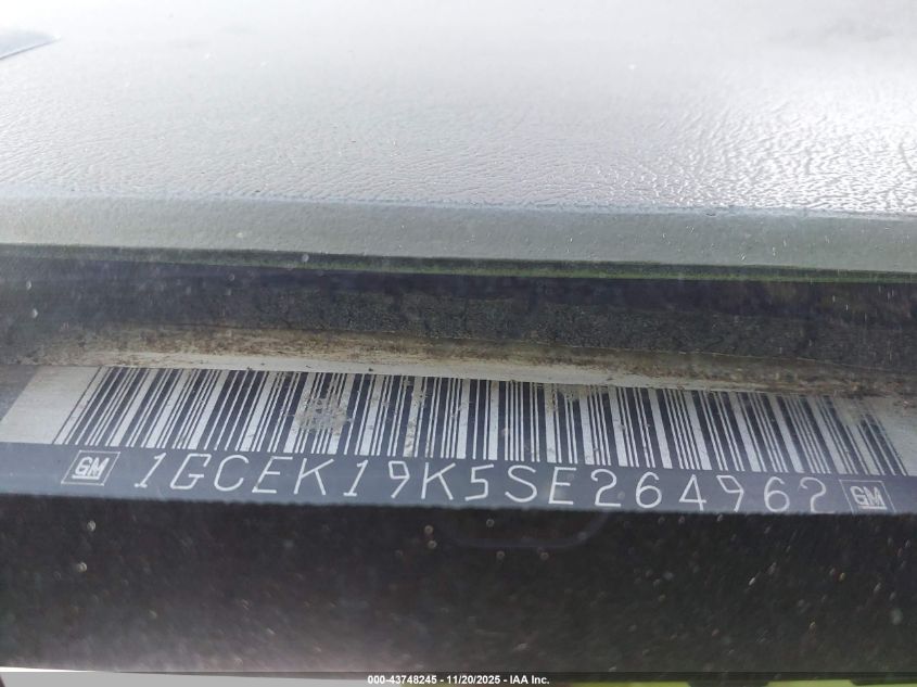 1995 Chevrolet Gmt-400 K1500 VIN: 1GCEK19K5SE264962 Lot: 43748245