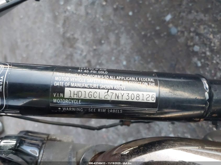 1992 Harley-Davidson Fxdc Daytona Custom VIN: 1HD1GCL27NY308126 Lot: 43748413
