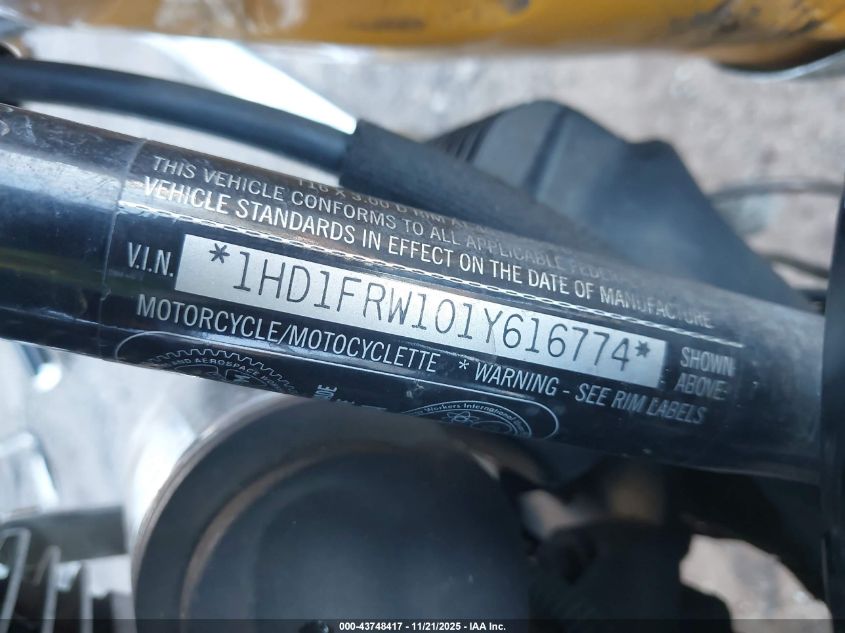 2001 Harley-Davidson Flhrci VIN: 1HD1FRW101Y616774 Lot: 43748417