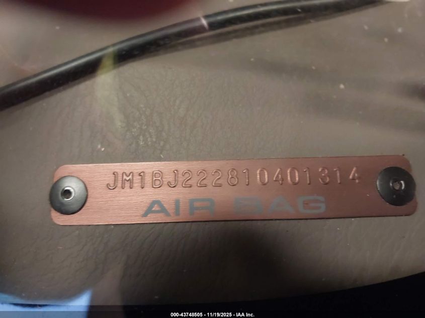 2001 Mazda Protege Dx/Lx VIN: JM1BJ222810401314 Lot: 43748505