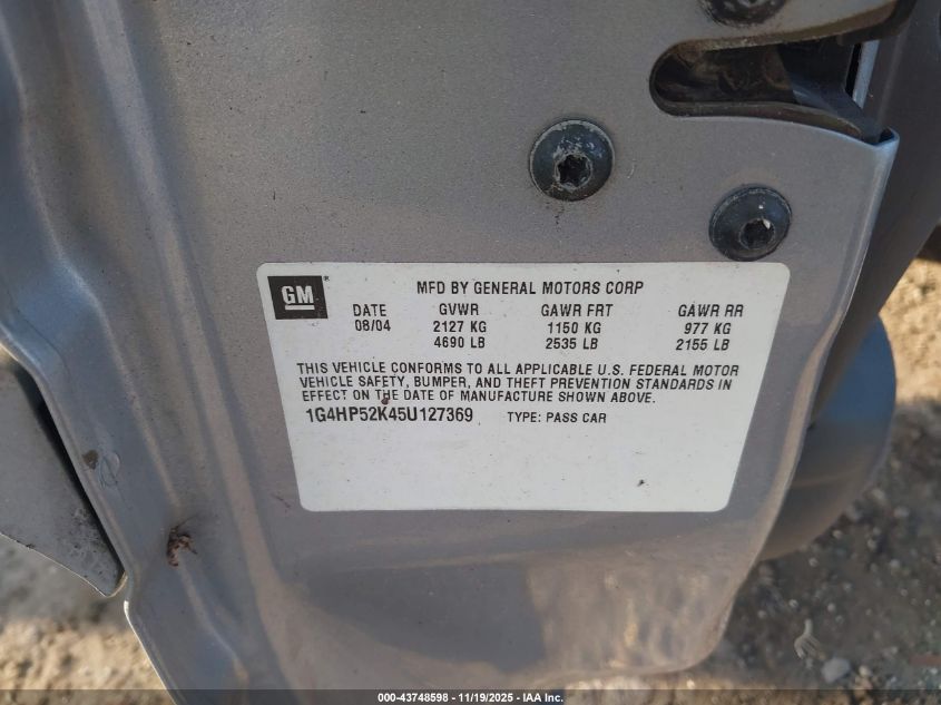 2005 Buick Lesabre Custom VIN: 1G4HP52K45U127369 Lot: 43748598