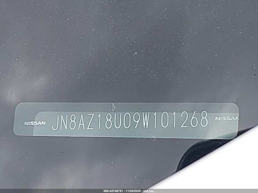 2009 Nissan Murano S VIN: JN8AZ18U09W101268 Lot: 43748751