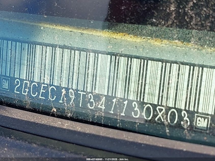 2004 Chevrolet Silverado 1500 Ls VIN: 2GCEC19T341130803 Lot: 43748865