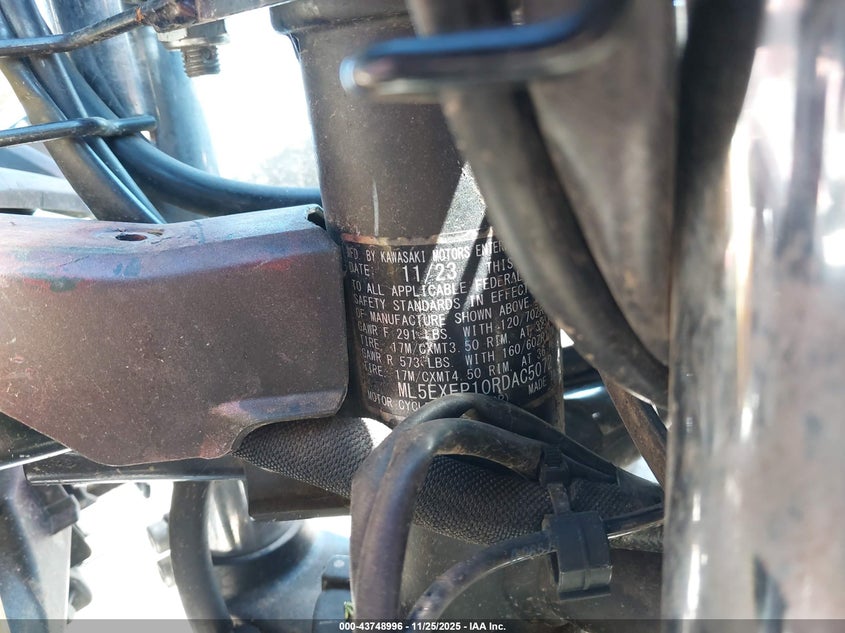 2024 Kawasaki Ex650 P VIN: ML5EXEP10RDAC5072 Lot: 43748996