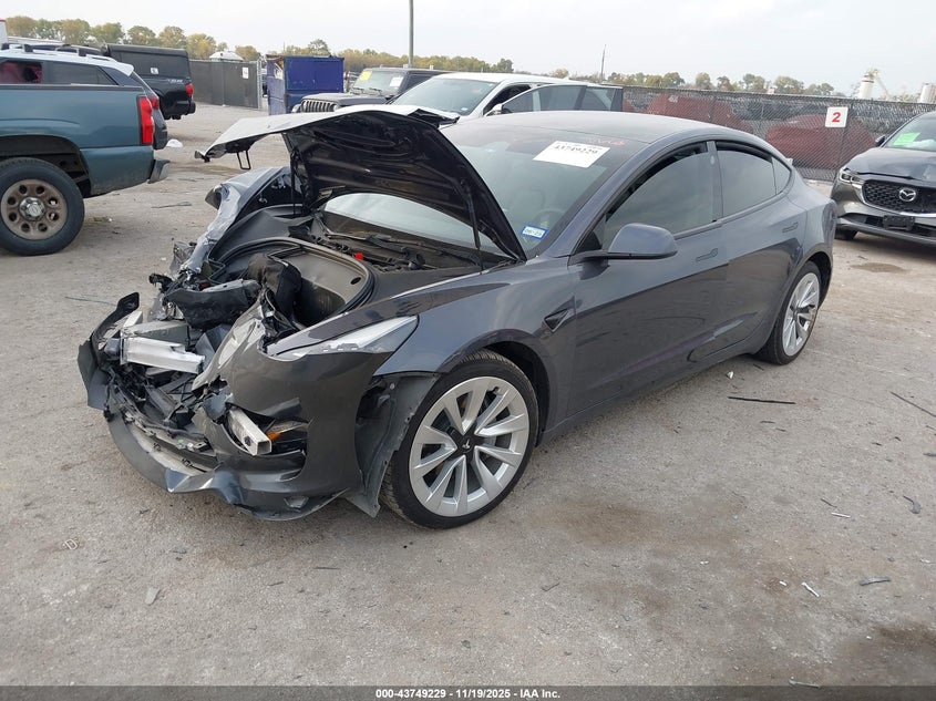 5YJ3E1EB0NF186565 2022 TESLA MODEL 3 photo no. 2