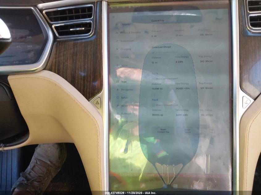 2012 Tesla Model S Signature VIN: 5YJSA1CN2CFP01499 Lot: 43749326