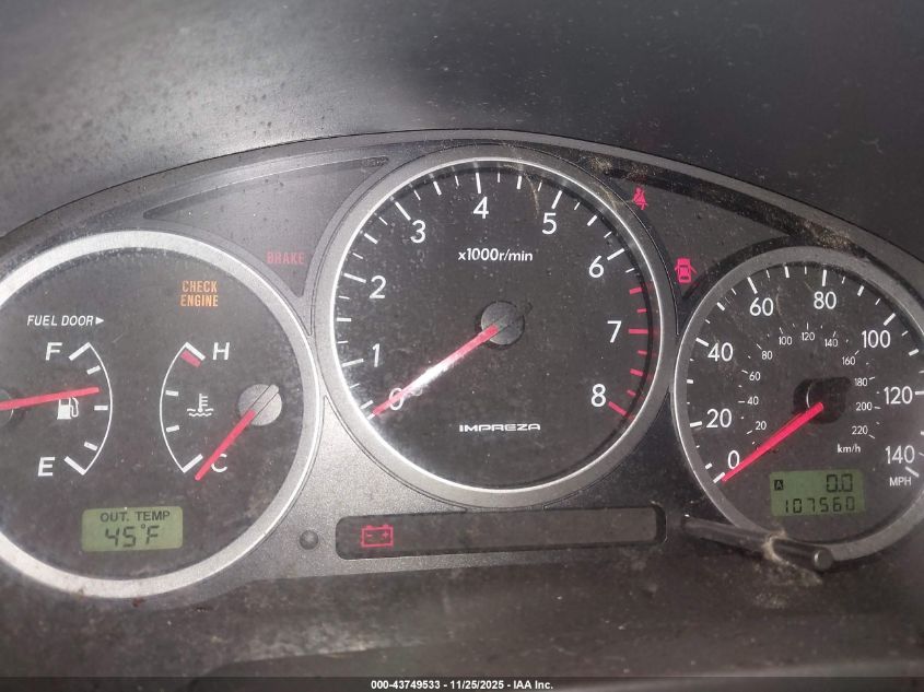 2006 Subaru Impreza Wrx/Wrx Limited VIN: JF1GG79686G803560 Lot: 43749533