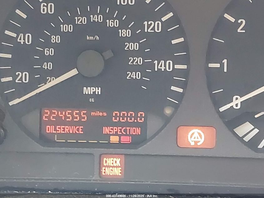 1998 BMW 318I VIN: WBACC0324WEK27301 Lot: 43749666