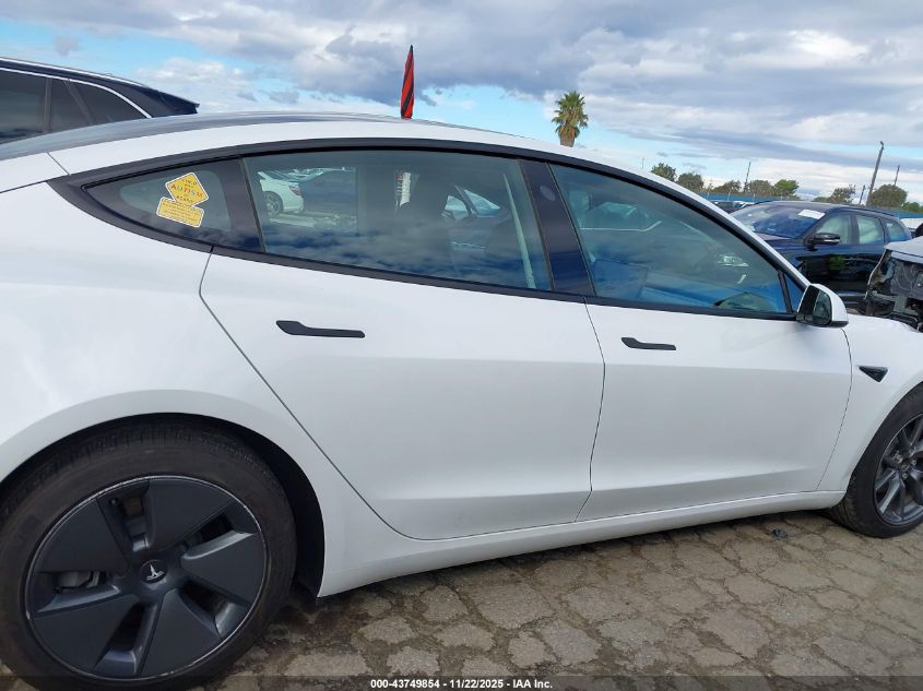 2021 Tesla Model 3 Standard Range Plus Rear-Wheel Drive VIN: 5YJ3E1EA3MF091133 Lot: 43749854