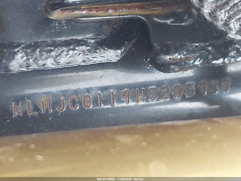 2017 Honda Grom 125 VIN: MLHJC6119H5205947 Lot: 43749959