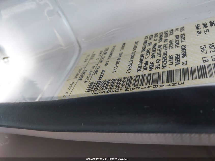 1998 Nissan Sentra Gxe/Xe VIN: 3N1AB41D8WL039943 Lot: 43750263