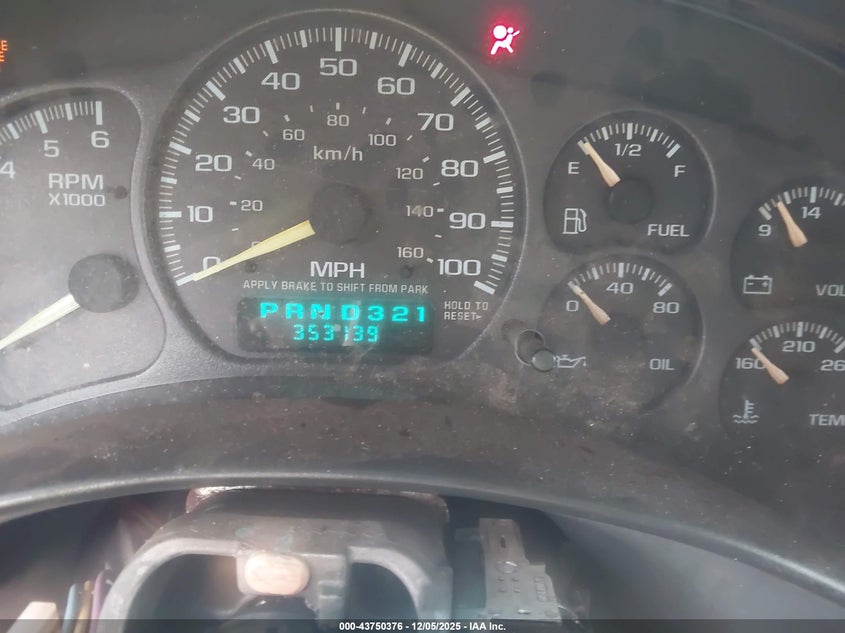 2002 Chevrolet Avalanche 1500 VIN: 3GNEC13T52G125204 Lot: 43750376