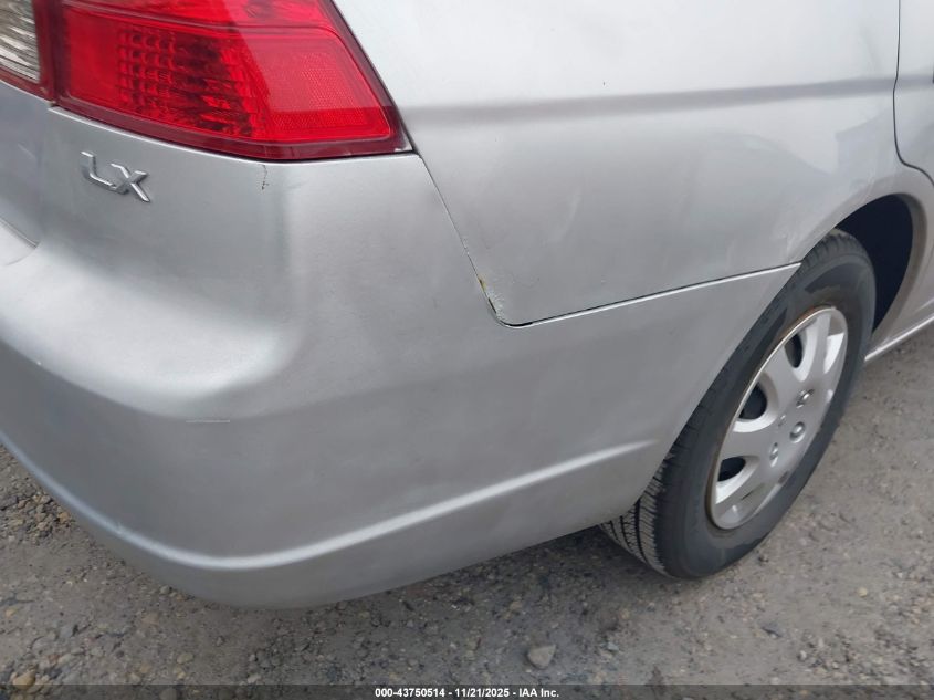 2003 Honda Civic Lx VIN: 1HGES165X3L026800 Lot: 43750514