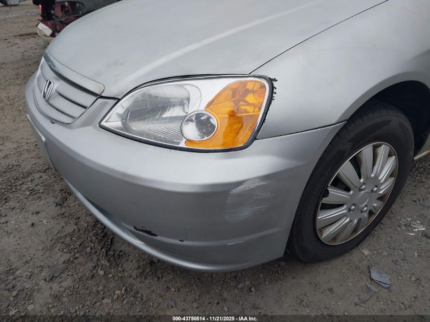 2003 Honda Civic Lx VIN: 1HGES165X3L026800 Lot: 43750514