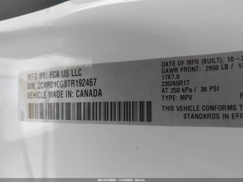 2C4RC1CG8TR192467 2026 CHRYSLER VOYAGER photo no. 5