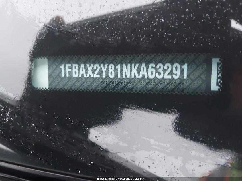 2022 Ford Transit T-350 VIN: 1FBAX2Y81NKA63291 Lot: 43750680