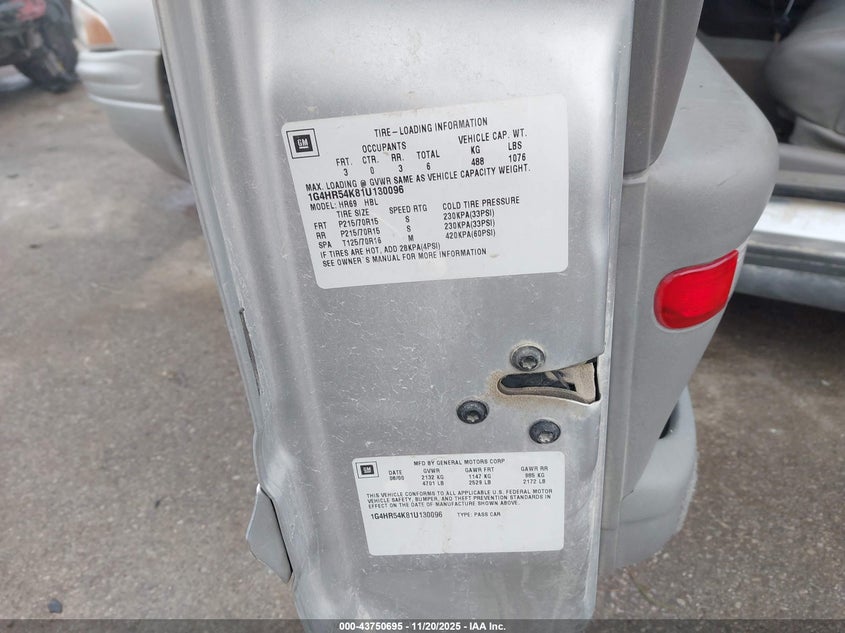 2001 Buick Lesabre Limited VIN: 1G4HR54K81U130096 Lot: 43750695