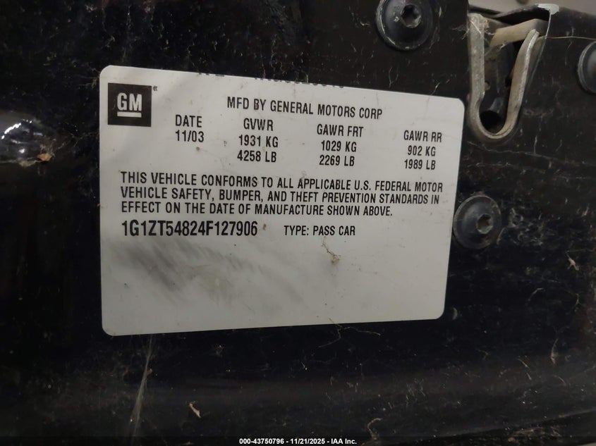 1G1ZT54824F127906 2004 CHEVROLET MALIBU photo no. 9