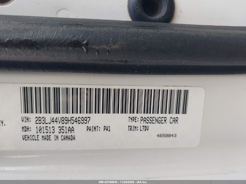 2009 Dodge Challenger Se VIN: 2B3LJ44V89H546997 Lot: 43750839