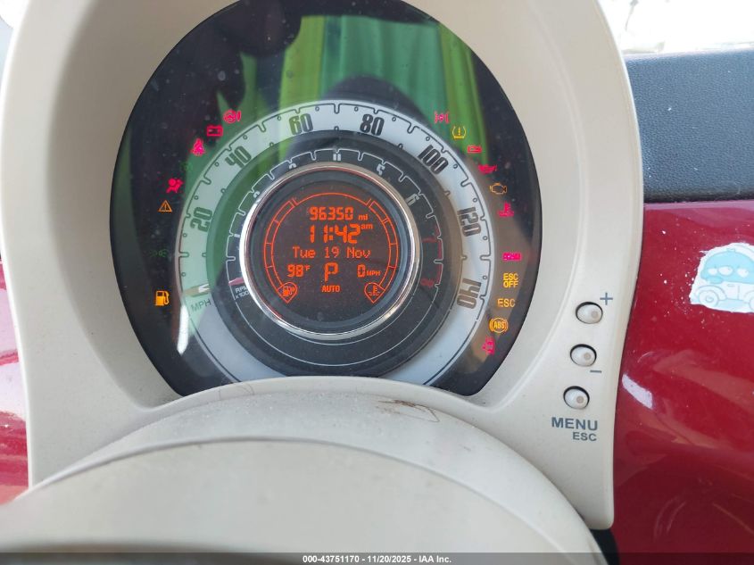 2012 Fiat 500 Pop VIN: 3C3CFFAR2CT360636 Lot: 43751170