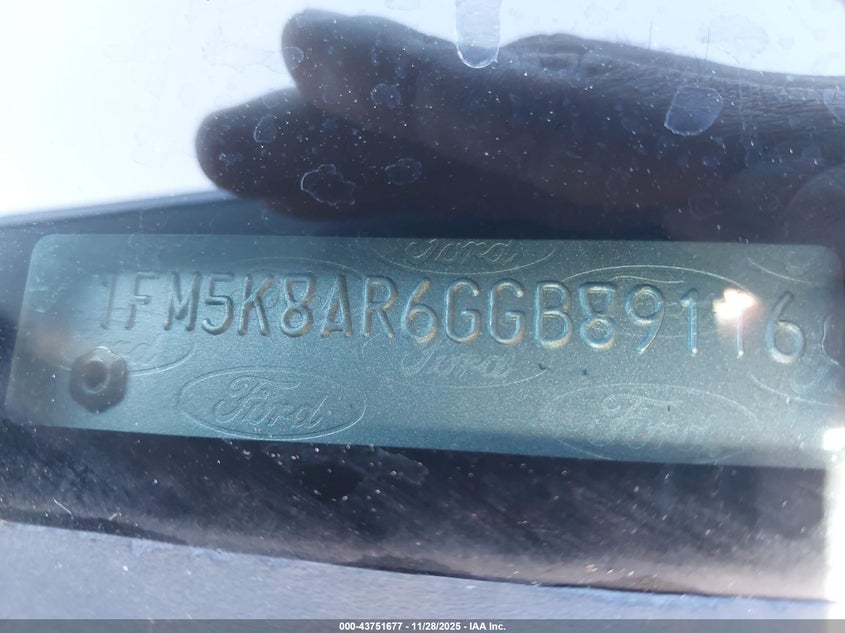 2016 Ford Explorer VIN: 1FM5K8AR6GGB89116 Lot: 43751677