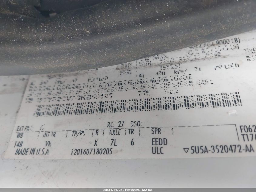 2016 Ford Transit-250 VIN: 1FTYR2CV7GKB50195 Lot: 43751722