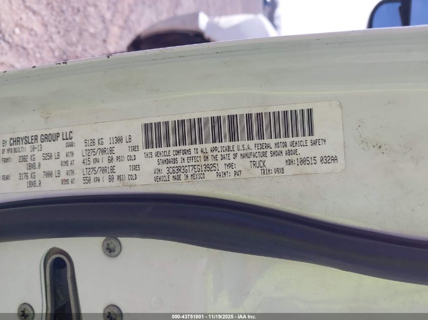 2014 Ram 3500 Tradesman VIN: 3C63R3GT7EG139251 Lot: 43751801