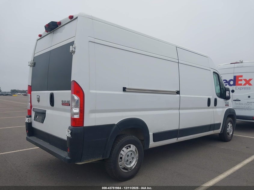 Vin: 3c6lrvdg4me523842, lot: 44247357, ram promaster 2500 high roof 159 wb 20214